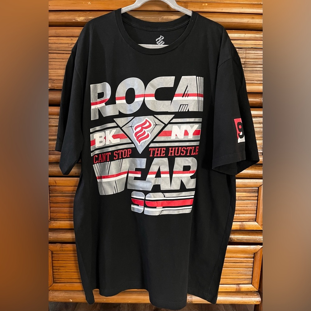 Rocawear Men's Black Shirt 4XL~Vintage Rocawear Shirt ~Hip Hop Clothing